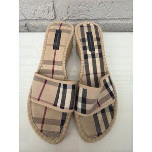 Burberry Women’s Nova Check Espadrille Platform Wedge Sandals 38